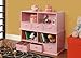 Badger Basket Stackable Toy Storage Organizer - 5-Shelf Modular Unit with 3 Removable Fabric Bins, Solid Panel Construction, Expandable Design for Toys and Crafts - Pink