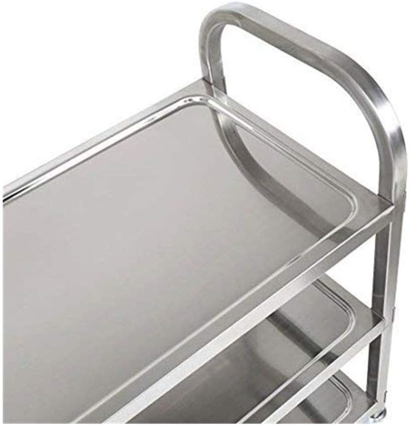 Nisorpa 3 Tier Stainless Steel Catering Trolley Wheels Utility Cart Kitchen Cart Serving Trolley with Locking Wheels for Kitchen Hotels-950 x 500 x 950MM - Image 4
