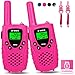 Walkies Talkies for Kids, 22 Channels FRS/GMRS UHF Two Way Radios 4 Miles Handheld Mini Kids Walkie Talkies for Boys Girls Best Gifts Kids Toys Built in Flashlight, Pink