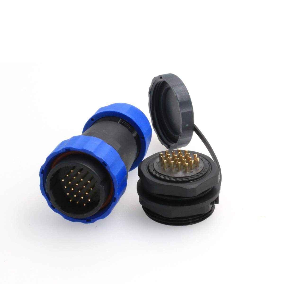 DRRI HE29 22 pin 28mm Panel Mount Waterproof Circular Aviation Connector IP68 Plastic Electrical Plug and Socket(22 pin)