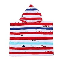 PERYOUN Stripe Kids Baby Hooded Bath/Beach/Pool Towel 100% Cotton