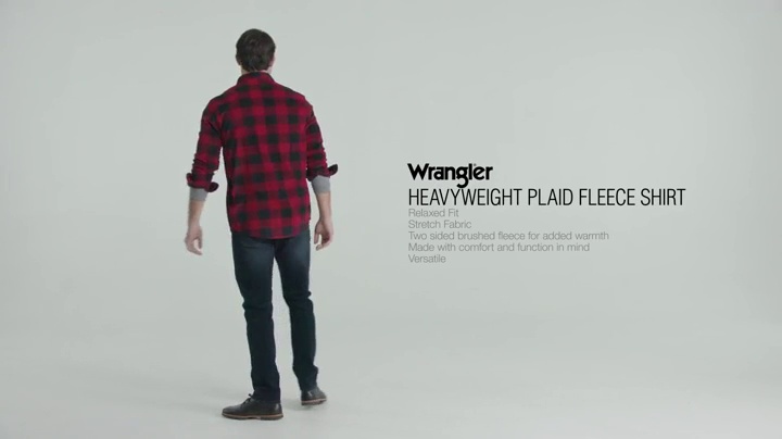 Wrangler-Authentics-Mens-Long-Sleeve-Heavyweight-Plaid-Fleece-Shirt
