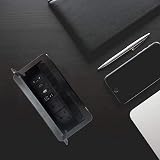 ZESHAN Table Power Socket Box UK Plug USB HDMI VGA Telephone Internet Black view 6