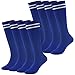 Lucky Commerce School Kids Teens Soccer Football Team Cotton Knee High Sock Children Sport Socks for 8-16 Years(2/4/8 Pairs)