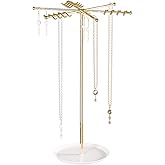Ausalivan Rotating Necklace Holder,Tabletop Long Necklace Organizer Stand For Woman And Men,Jewelry Tree Bracelet And Earring Display Hanging Rack For Vendors,Small Jewelry Storage Stand