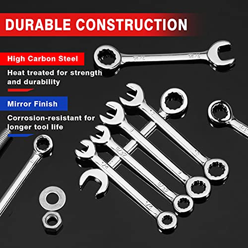 SPEEDWOX Mini Wrench Set Metric SAE Ignition Wrench Sets Open and Box