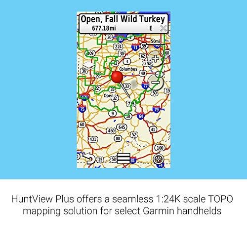 Garmin Huntview Plus, Preloaded microSD Cards with Hunting Management Units for Garmin Handheld GPS Devices