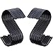 Outus 20 Pack Black S-Hooks S Hanging Hooks S Shaped Hooks S Hanger Hooks Kitchen Pot Pan Hooks