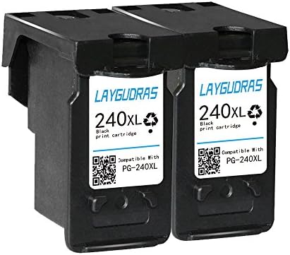 LAYGUDRAS Remanufactured Canon PG 240XL Ink Cartridge show ink level for PG-240XL High Yield For Canon PIXMA MX472 MX452 MG3220 MG3520 MG2220 MX392 MX432 MX512 MG2120 MX522 (2Black)