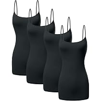 WILLBOND 3 Pieces Women Basic Long Tanks Adjustable Spaghetti ...