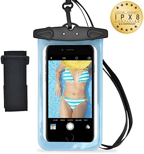 Minhe Universal Waterproof Case/Pouch with Strap &amp; Armband - 100 ft IPX8 Certified Dry Bag for Iphone 5s /6 /6s Plus,Samsung Galaxy S6 / S7 Edge/ Note 4, Nexus 6, LG G4/ G3 &amp; 6 Inch Cell Phone