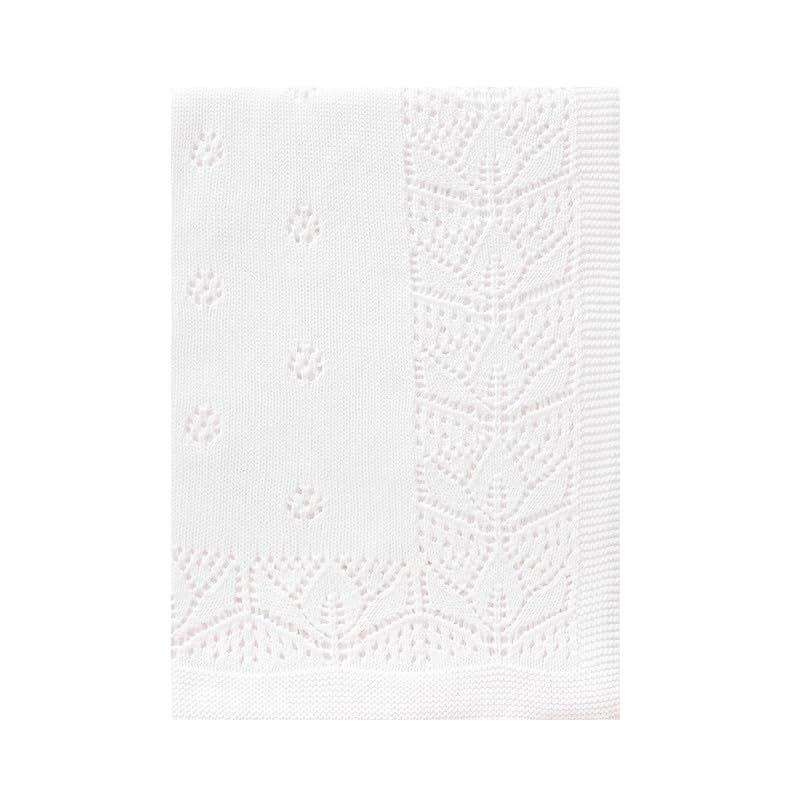 LAWKUL Cellular Blanket Baby 100% Cotton Knitted Soft Knit Crochet Blankets for Newborn Boy Girls Infants 100x80cm White