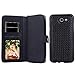 TabPow Galaxy J7 V Case, Galaxy J7 Prime Case, Galaxy J7 Perx Case, Weave Zipper Cash Slot, Card Slots, Button, Leather Wallet Case Cover with Detachable Case for Galaxy J7 V (2017) - Weave Black