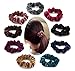 9 Pieces Velvet Hair Scrunchies, Soft Hair Bands Headbands Set, Hair Bobbles Elastics Hair Ties for Women Girls, Ponytail Holder Hair Accessories, 9 Colors