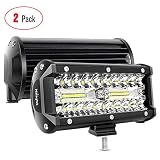 Nilight 18022C-B 6.5Inch 2PCS 6.5 Inch 120W Spot & Flood Combo Bar Driving Waterproof Led Work Light Triple Rows Off-Road Truck Car ATV SUV Jeep Cabin Boat, 2 Years Warranty