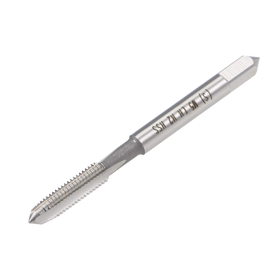 sourcing map Metric Machine Tap Left Hand M5 Thread 0.8 Pitch H2 Accuracy 3 Flutes High Speed Steel Screw Thread Taps Tapping Tool