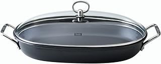 Fissler special fish / Fischpfanne, ovale Servierpfanne, antihaftversiegelt, mit Glas-Deckel, backofen-geeignet bis 230 Grad, alle Herdarten außer Induktion - 36 x 24 cm, 3,3 L