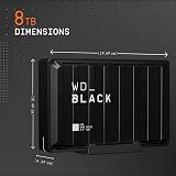 WD Black D10 8TB Game Drive for Xbox External HDD 250 MB/s 7200RPM view 3