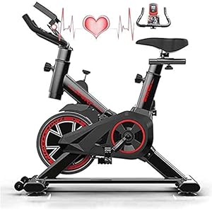 Exercise Bike Cycles Exercise Machines Exercise Bike for Home Adjustable Handlebars & Seat Chromed Flywheel 6kg with LCD Display Monitor Reads Speed, Distance, Time, Calories