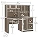 Sauder Orchard Hills Computer Desk with Hutch, Carolina Oak finish, L: 58.74