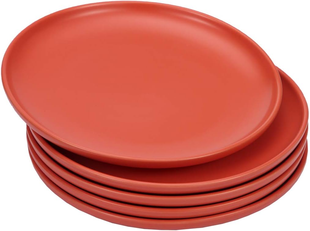 BonNoces 8inch Porcelain Dinner Plates, Elegant Matte