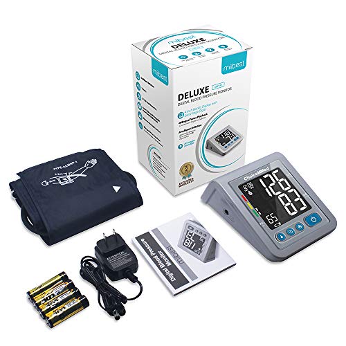 MIBEST Blood Pressure Monitor with Talking Function - Blood Pressure Cuff with Large Display - 8.7-12.6" BP Monitor Machine - One Touch BP Cuff - Blood Pressure Kit with Adapter and Batteries Include - Thumbnail 5