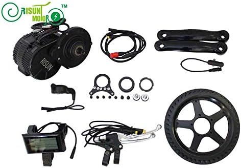 Hug Discount RISUN 36V 500W Ebike Electric Bicycle Mid Crank Drive Motor Kits BB:68mm Central Kit With LCD Display D961