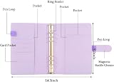 falllea A5 PU Leather Ring Binder 6 Ring Refillable Purple Notebook Cover view 2