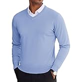 COOFANDY Men's V Neck Sweater Lightweight Knitted Pullover Sweaters