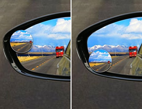 Blind Spot Mirror Frameless LIBERRWAY Wide Angle Mirror Adjustable Convex Rear View Mirror 360°Rotate for All Universal Vehicles Car Stick on Design 2 Pack - Thumbnail 6