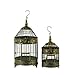 Deco 79 Metal Floral Birdcage Antique Twisted Rod with Latch Closure and Hanging Hook, Set of 2 24