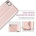 ZVEdeng iPhone 8 Case with Wrist Strap, iPhone SE2 Wallet Case, iPhone 7 Wallet Case with Credit Card Holder Magnetic Flip Case Leather Protective Cover Handbag Purse-Rose Gold