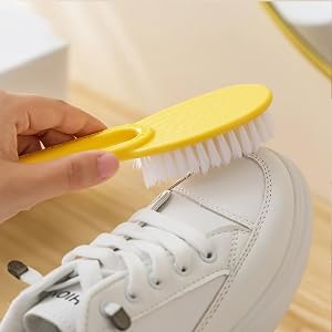 Hanging Plastic Shoe Brush Household Letter Style Cleaning Scrub Brush White