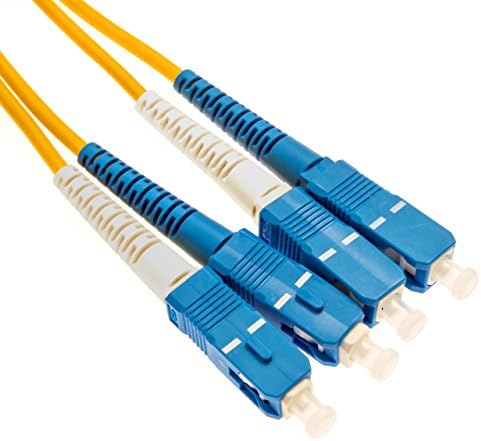 3' SC to SC Fiber Patch Cable, Duplex Single-Mode, 9/125, OS1, Yellow