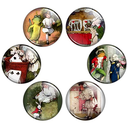 Button Bistro Women's Alice in Wonderland 1.25 inch Pinback Button Set #2 Pins