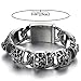 Heavy and Study Mens Stainless Steel Biker Skull Bracelet Silver Black Two-tone Polished