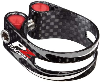 PZ Racing CR2.1C Bike Seat Clamp, 34.9mm, Shiny Black/Carbon Red