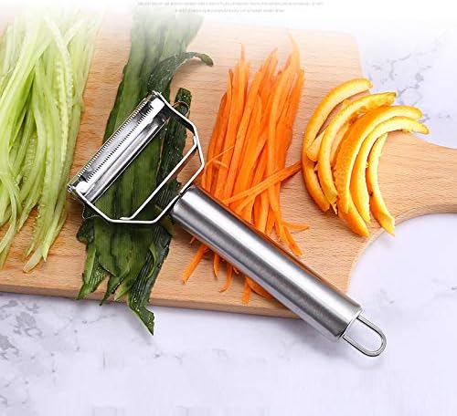 Amazon Com Stainless Steel Peeler Dual Julienne Vegetable Peeler For Kitchen Ultra Sharp Peelers For Potato Carrot Fruit Kitchenware Dishwasher Safe Silver Kitchen Dining