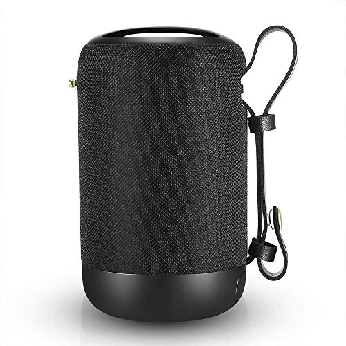 Bluetooth Speakers 5.0, 20W Portable Speaker with Deep Bass, IPX56 Waterproof, Dual Drivers, Built in Mic, TF/AUX/USB, Auto Off, Perfect Speakers Bluetooth Wireless for Phone TV Outdoor Gift(Black)