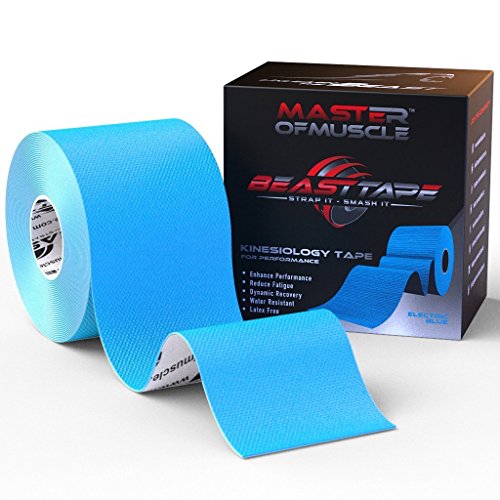 HOLIDAY DEAL - Kinesiology BLUE Tape - FREE Ebook Latest Strapping,Taping Applications - Therapeutic Athletic Sports Tape - Knee Shoulder Elbow Ankle Neck - Superior Waterproof Adhesion -Non-Latex FDA