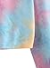 SweatyRocks Women's Tie Dye Long Sleeve Workout Crop Top Sweatshirt Hoodies Orange Pink L