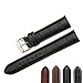 iStrap Leather Watch band Alligator Grain Calfskin Replacement Strap Stainless Steel Buckle Bracelet for Men Women-18mm 19mm 20mm 21mm 22mm 24mm-Black Brown