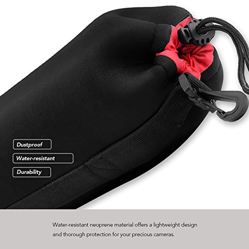 Camera Case Protective Neoprene Carrying Bag for Action Cameras and DSLR Camera Lens - Thumbnail 3