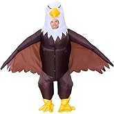 MXoSUM Inflatable Bald Eagle Costume for Adult Blow up Eagle Mascot Costume Outfit Funny Independence Day Parade Patriotic Costume Suit