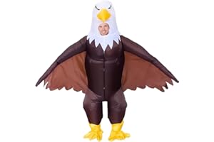 MXOSUM Inflatable Bald Eagle Costume for Adult Blow up Eagle Mascot Costume Outfit Funny Independence Day Parade Patriotic Costume Suit