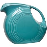 Fiesta&reg; Large Disk Pitcher 67.25 oz &ndash; Durable Ceramic, Lead-Safe, Dishwasher/Microwave/Oven Safe &ndash; Made in USA - Turquoise