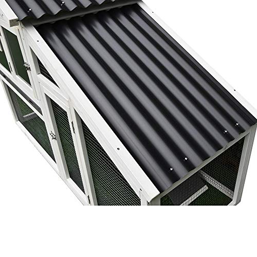 Melko Hühnerstall mit Wellplatten Dach Hühnerhaus Geflügelstall Legenest Hühnervoliere Grau – Bild 3