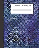 Composition Notebook: Mermaid Glitter Scales Pattern Faux Glam College Ruled Notebook Lined School Journal