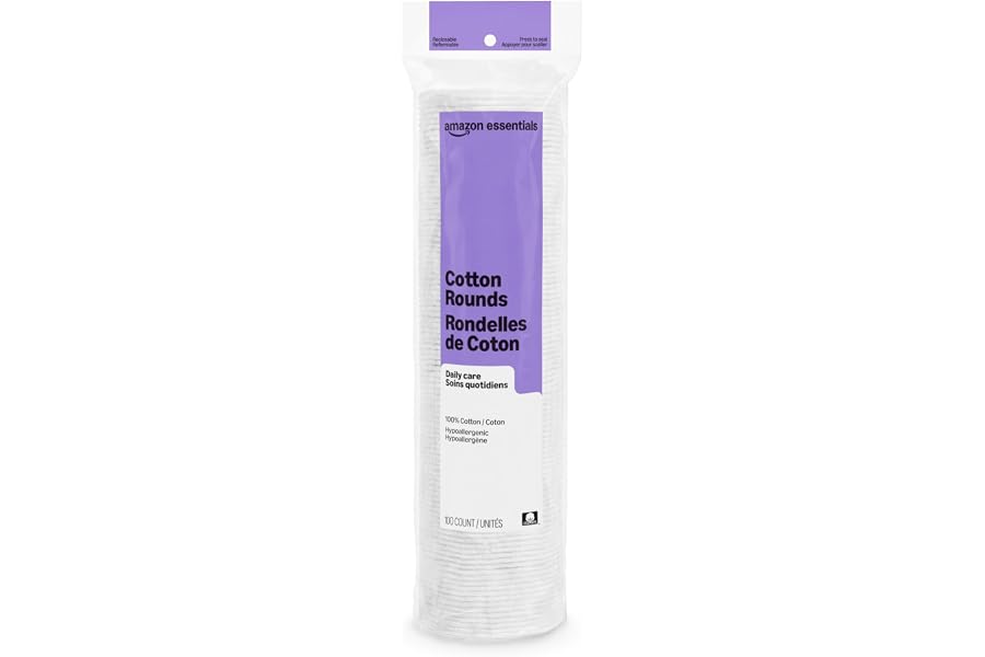 Gift Idea: Amazon Essentials 100% Cotton Rounds, 100 Count