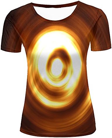 ZeShan Unisex Unisex Men Women 3D Glowing Circles Swirl Printed Short Sleeve T-Shirts L
